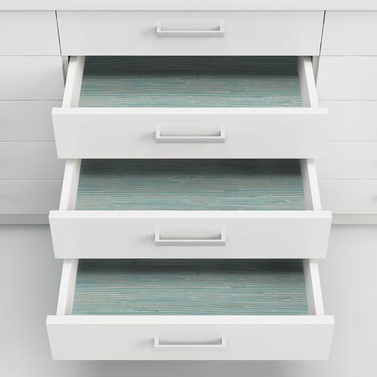 NuWallpaper Teal Tibetan Grasscloth Peel & Stick Wallpaper